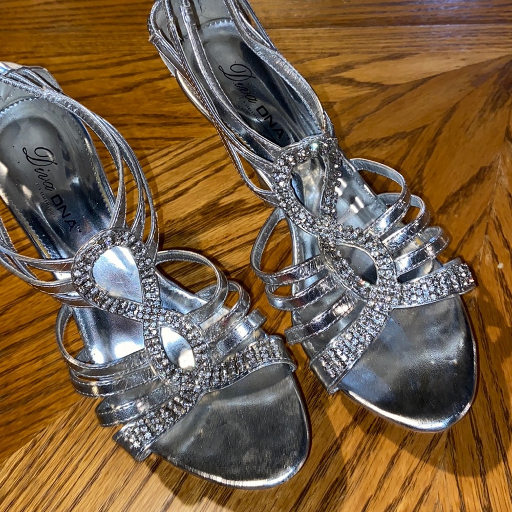 Silver dance heels